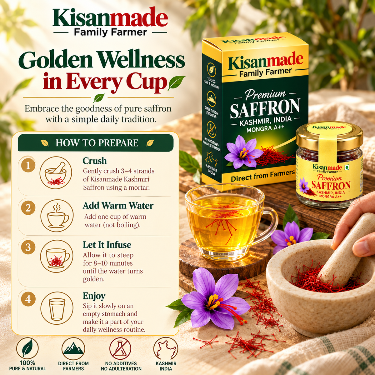 Premium Kashmiri Saffron Mongra  A ++
