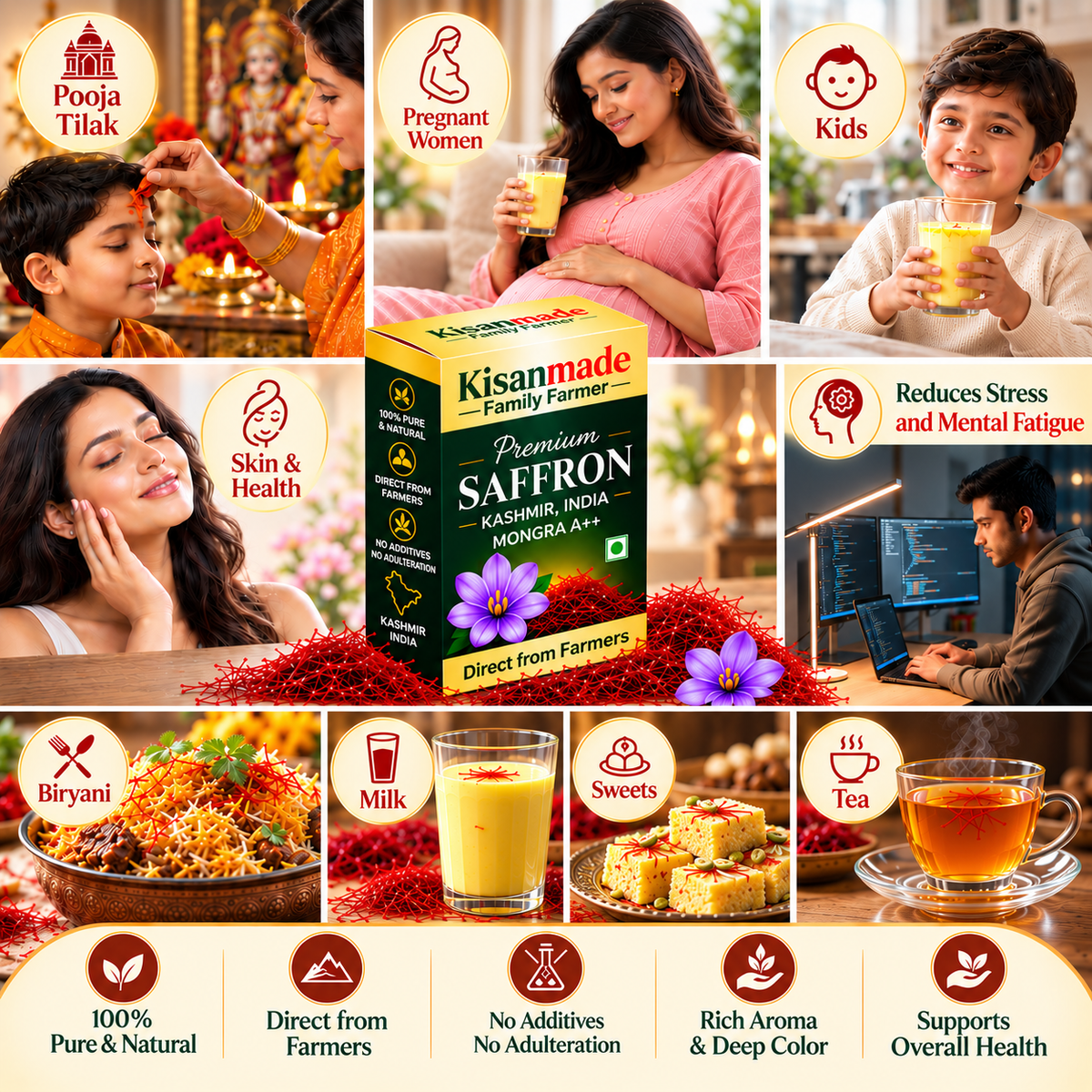 Premium Kashmiri Saffron Mongra  A ++