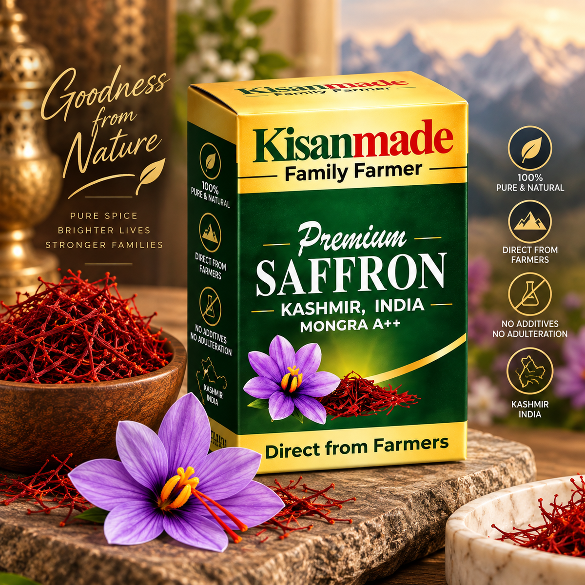 Premium Kashmiri Saffron Mongra  A ++