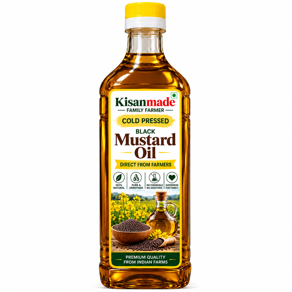 Kisanmade Black Mustard Oil | Traditional Indian Cooking Oil