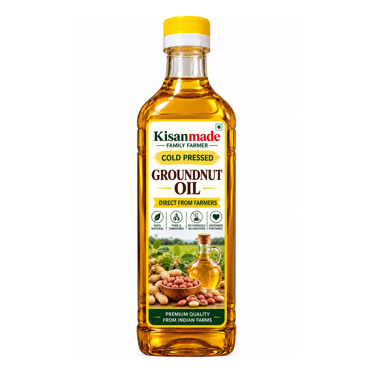 Kisanmade Cold Pressed Groundnut Oil | Traditional Cooking Oil