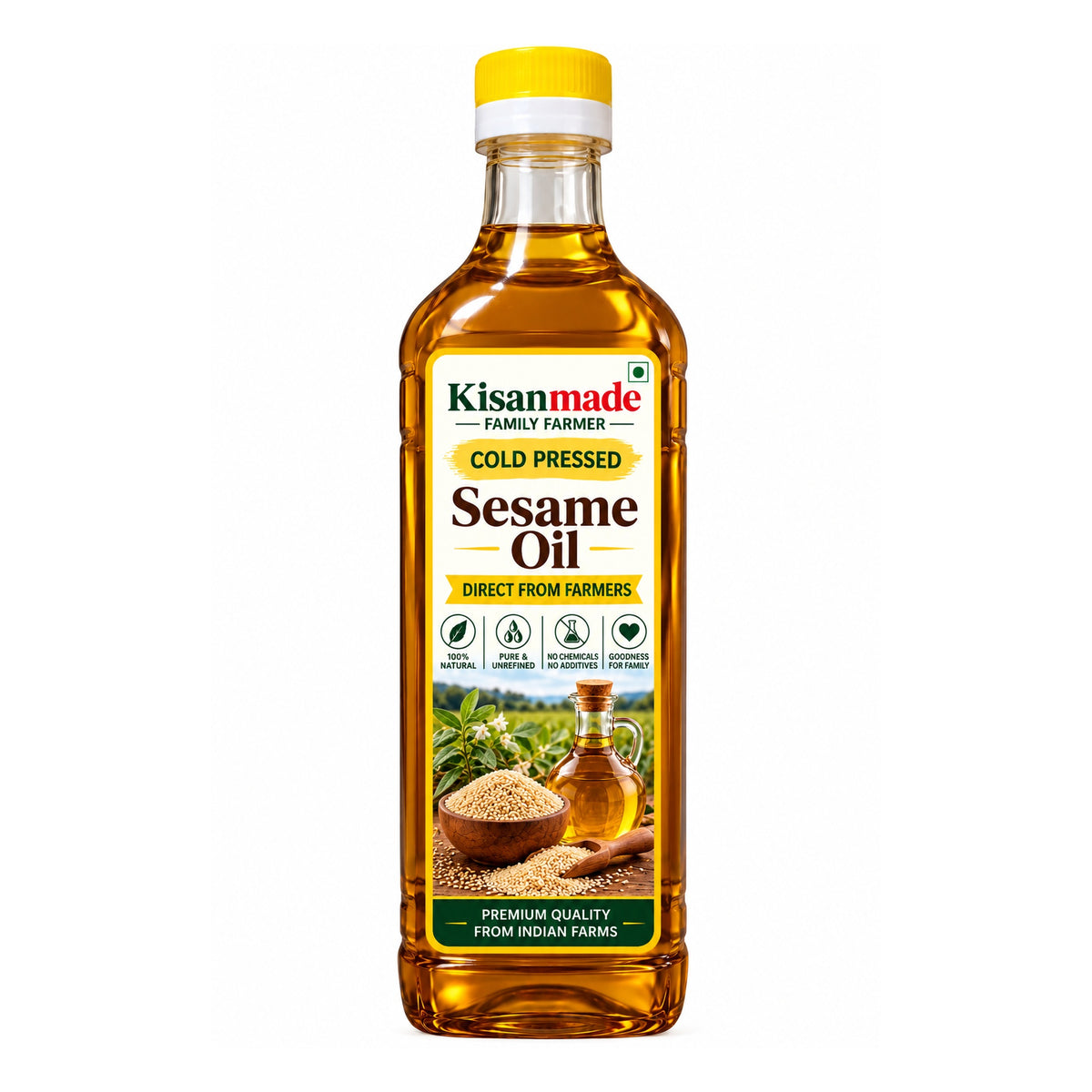 Kisanmade Cold Pressed Sesame Oil (Til Oil) | Traditional Cooking Oil